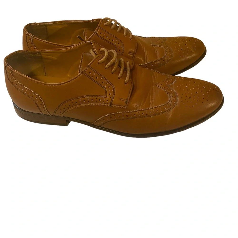 Perry Ellis Men’s Classic Oxford Wingtips Brown Shoes -Size 8.5‎